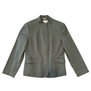 Vintage Talbots Petites Womens Mock Neck Wool Blend Blazer Jacket Size 10